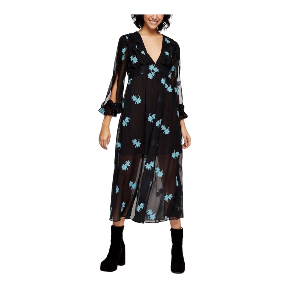 NWT Topshop Idol Embellished Floral Midi Dress Size 8 MSRP $125 - Picture 1 of 7